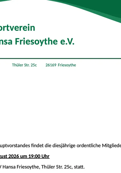 Mitgliederversammlung am 18.08.